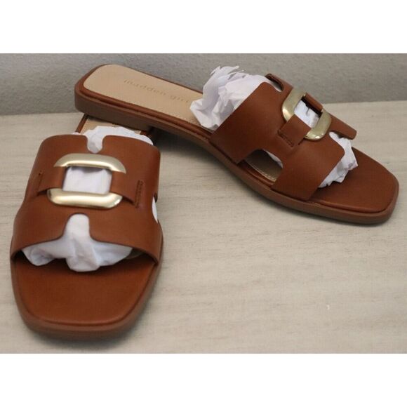 Madden Girl ELLI05J1 Women's Sz 8.5M Tan Paris Elliot Slide Sandals SIB - Picture 1 of 9